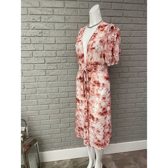 Ember Multicolored Short Sleeve Tie Front Duster Size M - Picture 3 of 10